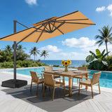 Patioslife Aegis Pro Ampelschirm -moderner Sonnenschirm mit Kreuzfuß und verstärktem Aluminiumgestell für Garten und Terrasse.