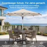 Patioslife Sonnenschirm – quadratisch & rund | Robuster Aluminiummast, doppelt belüftetes Schirmdach | 2,7 m, 3 m & 3,35 m
