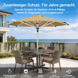 Patioslife Sonnenschirm – quadratisch & rund | Robuster Aluminiummast, doppelt belüftetes Schirmdach | 2,7 m, 3 m & 3,35 m