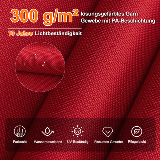 Patioslife Aegis Premium Ampelschirm mit integrierter LED-Beleuchtung, Fiberglasstreben, pulverbeschichtetem Aluminiumgestell und Schutzhülle