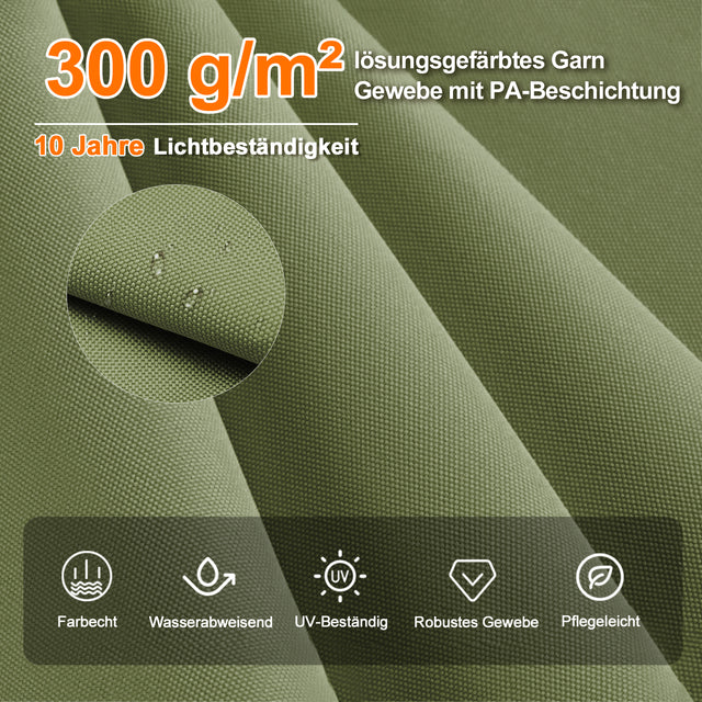 Patioslife Aegis Premium Ampelschirm mit integrierter LED-Beleuchtung, Fiberglasstreben, pulverbeschichtetem Aluminiumgestell und Schutzhülle