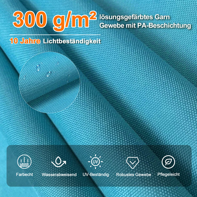 Patioslife Aegis Premium Ampelschirm mit integrierter LED-Beleuchtung, Fiberglasstreben, pulverbeschichtetem Aluminiumgestell und Schutzhülle