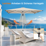 Patioslife Sonnenschirm – quadratisch & rund | Robuster Aluminiummast, doppelt belüftetes Schirmdach | 2,7 m, 3 m & 3,35 m