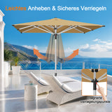 Patioslife Sonnenschirm – quadratisch & rund | Robuster Aluminiummast, doppelt belüftetes Schirmdach | 2,7 m, 3 m & 3,35 m