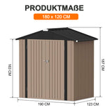 Patioslife Metallgerätehaus mit Satteldach aus verzinktem Stahlblech – wetterfester Geräteschuppen für Gartengeräte