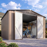Patioslife Metallgerätehaus mit Satteldach aus verzinktem Stahlblech – wetterfester Geräteschuppen für Gartengeräte