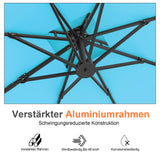 Patioslife Aegis Pro Ampelschirm -moderner Sonnenschirm mit Kreuzfuß und verstärktem
