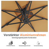 Patioslife Aegis Pro Ampelschirm -moderner Sonnenschirm mit Kreuzfuß und verstärktem Aluminiumgestell für Garten und Terrasse.