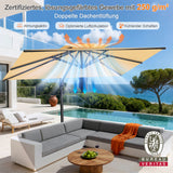 Patioslife Aegis Pro Ampelschirm -moderner Sonnenschirm mit Kreuzfuß und verstärktem