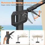 Patioslife Aegis Signature Drehbarer Ampelschirm mit verstellbarem Neigungswinkel | Großer Sonnenschirm für Garten, Terrasse & Poolbereich | Inkl. Premium-Schutzhülle