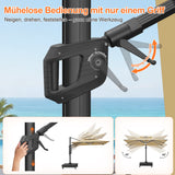 Patioslife Aegis Signature Drehbarer Ampelschirm mit verstellbarem Neigungswinkel | Großer Sonnenschirm für Garten, Terrasse & Poolbereich | Inkl. Premium-Schutzhülle