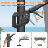Patioslife Aegis Signature Drehbarer Ampelschirm mit verstellbarem Neigungswinkel | Großer Sonnenschirm für Garten, Terrasse & Poolbereich | Inkl. Premium-Schutzhülle