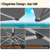 Patioslife Sonnenschirm – quadratisch & rund | Robuster Aluminiummast, doppelt belüftetes Schirmdach | 2,7 m, 3 m & 3,35 m