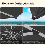 Patioslife Sonnenschirm – quadratisch & rund | Robuster Aluminiummast, doppelt belüftetes Schirmdach | 2,7 m, 3 m & 3,35 m