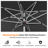 Patioslife Sonnenschirm – quadratisch & rund | Robuster Aluminiummast, doppelt belüftetes Schirmdach | 2,7 m, 3 m & 3,35 m