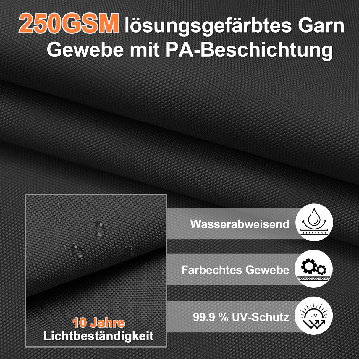 Patioslife Aegis Pro Ampelschirm mit LED-Beleuchtung – verstärkte, pulverbeschichtete Aluminiumkonstruktion für Garten und Terrasse