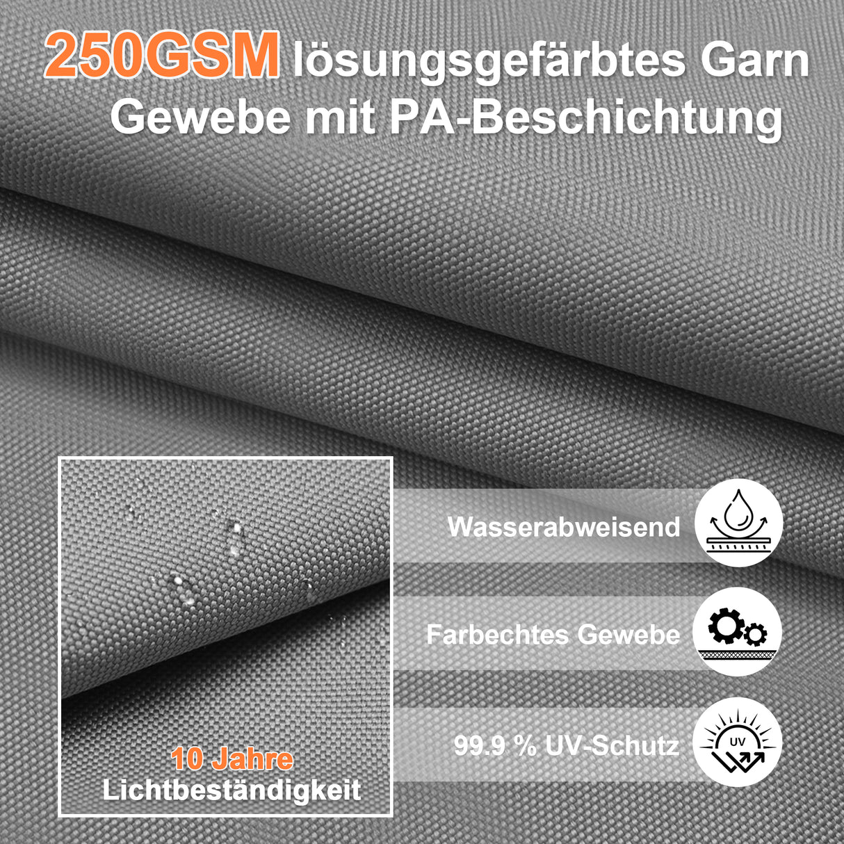 Patioslife Aegis Pro Ampelschirm -moderner Sonnenschirm mit Kreuzfuß und verstärktem Aluminiumgestell für Garten und Terrasse.