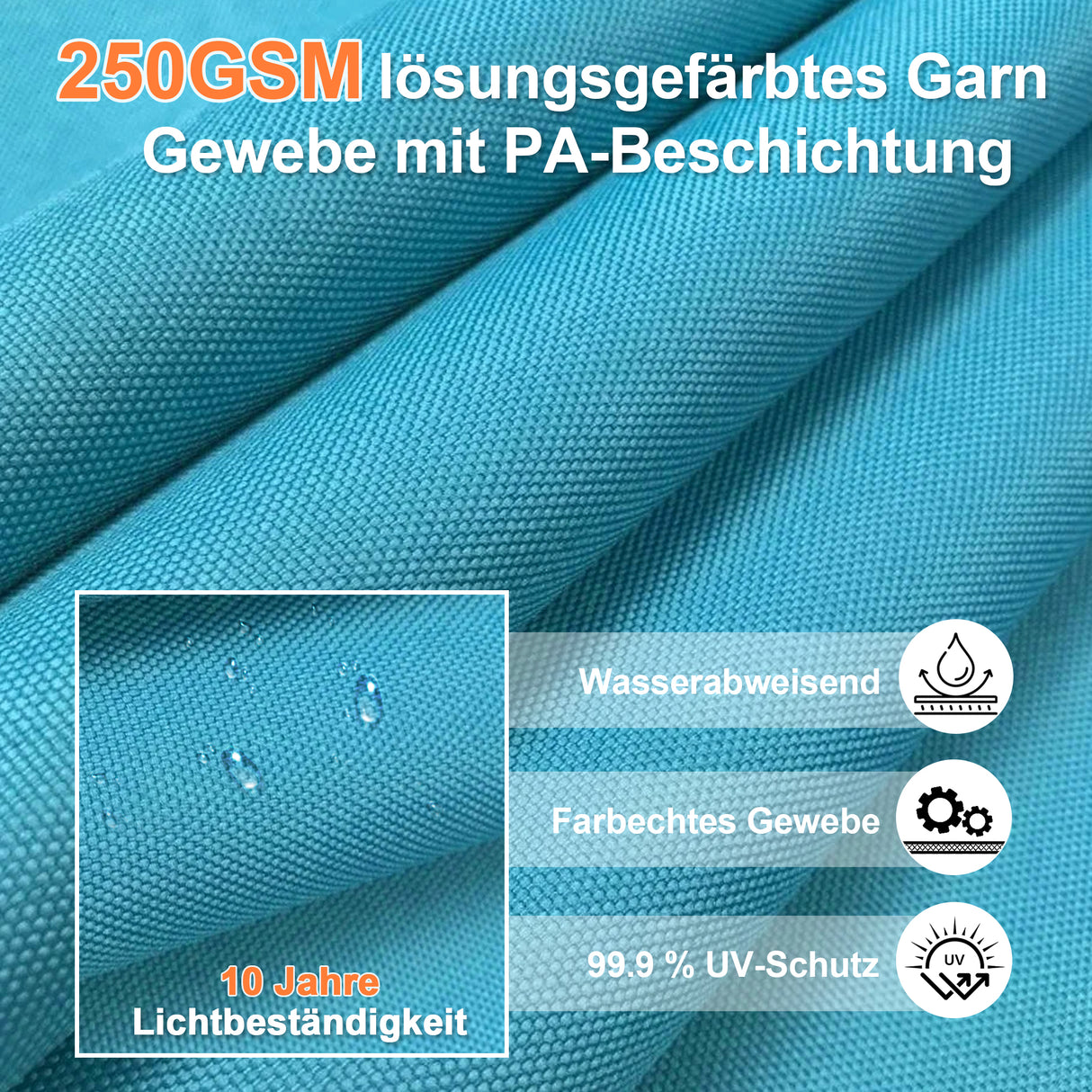 Patioslife Aegis Pro Ampelschirm mit LED-Beleuchtung – verstärkte, pulverbeschichtete Aluminiumkonstruktion für Garten und Terrasse