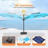 Patioslife Aegis Pro Ampelschirm mit LED-Beleuchtung – verstärkte, pulverbeschichtete Aluminiumkonstruktion für Garten und Terrasse