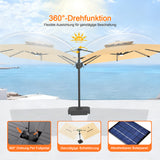 Patioslife Aegis Pro Ampelschirm mit LED-Beleuchtung – verstärkte, pulverbeschichtete Aluminiumkonstruktion für Garten und Terrasse