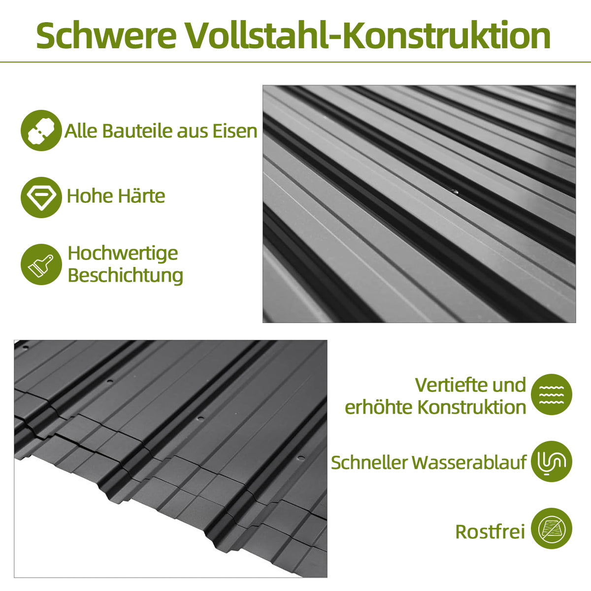 Patioslife Haven™ Hardtop-Pavillon aus Aluminium – wandmontiert mit festem Dach, für Garten und Terrasse