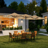 Patioslife Aegis – Motorisierter Doppeldach-Sonnenschirm mit Fernbedienung, UPF 50+, Solar-LED-Beleuchtung und sturmfestem Gestell