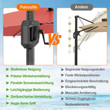 Patioslife Aegis Pro Ampelschirm mit LED-Beleuchtung – verstärkte, pulverbeschichtete Aluminiumkonstruktion für Garten und Terrasse