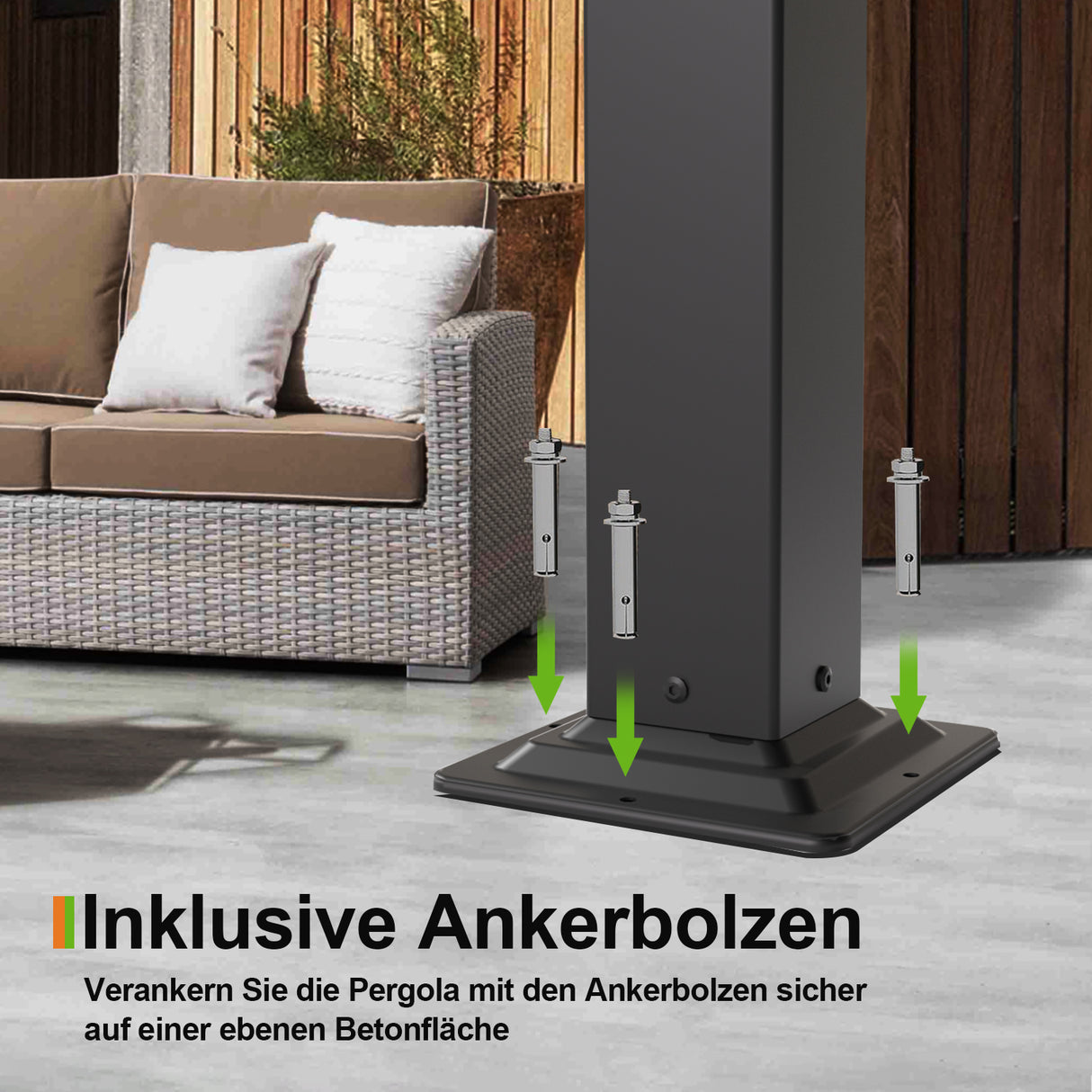 Patioslife Atlantic™ Aluminium-Lamellenpergola – freistehende Pergola mit verstellbarem Lamellendach