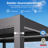Patioslife Atlantic™ Aluminium-Lamellenpergola – freistehende Pergola mit verstellbarem Lamellendach