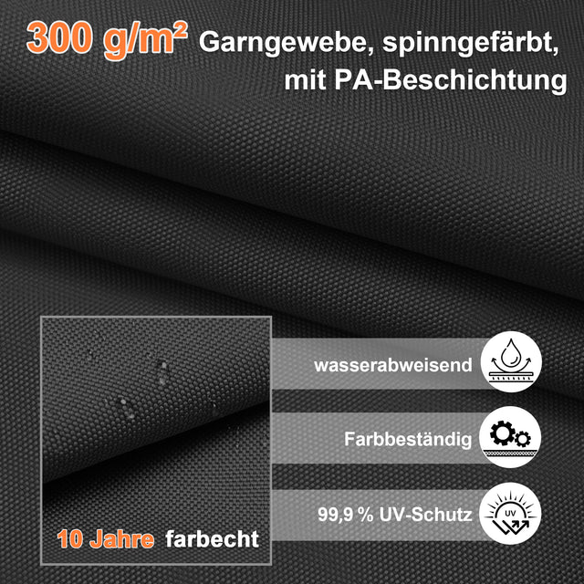 Patioslife Aegis – Motorisierter Doppeldach-Sonnenschirm mit Fernbedienung, UPF 50+, Solar-LED-Beleuchtung und sturmfestem Gestell
