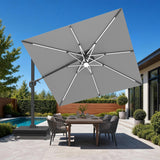 Patioslife Aegis Signature Drehbarer Ampelschirm mit verstellbarem Neigungswinkel | Großer Sonnenschirm für Garten, Terrasse & Poolbereich | Inkl. Premium-Schutzhülle