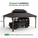 Patioslife Aluminium-Carport mit Stahldach – Wetterfester Fahrzeug-Unterstand für Auto, Motorrad & Wohnmobil