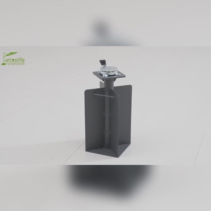Patioslife Aegis Bodenhülse für Ampelschirme – 60 cm tief, doppelbeschichteter Stahl, feste Verankerung in Beton, windstabil